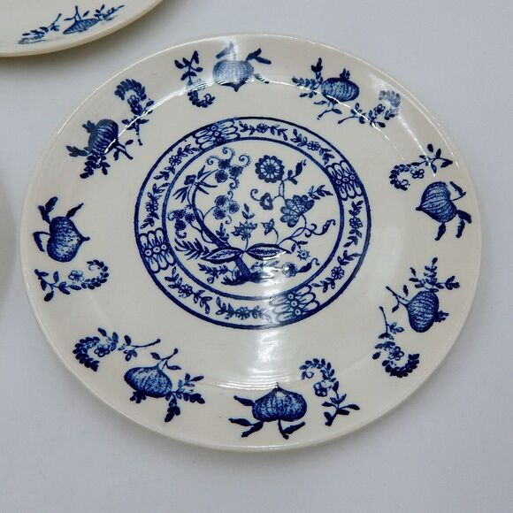 Blue Onion Pattern Bread & Butter Plates 6 Inch Unmarked Scio Pottery Lot of 5 - Picture 6 of 9